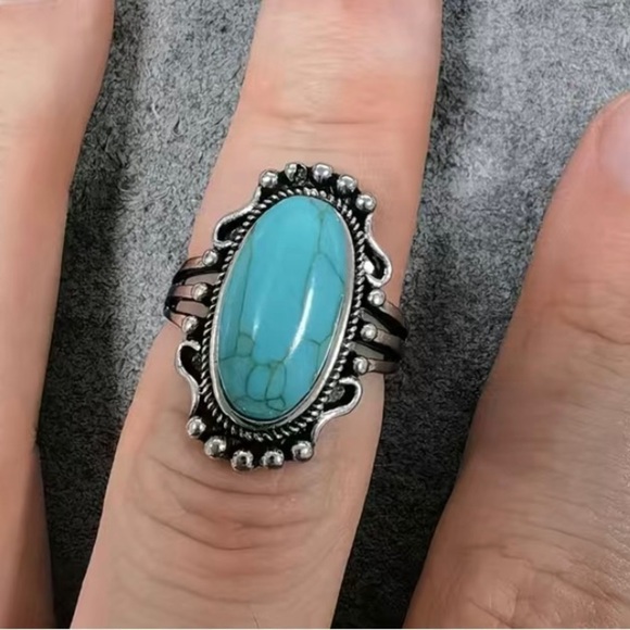 Turquoise Statement Ring - Size 5 - Picture 1 of 4